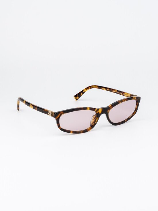 Miu Miu Women Sunglasses Honey Havana Pink Rectangle MUA06S 14L4I0 NEW AUTHENTIC main image 8
